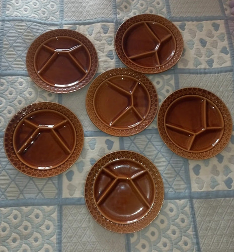 Assiettes marron fondue - 6, à