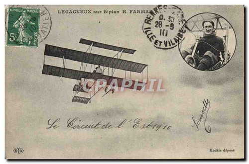 Legagneux sur biplan farman - biplan, h.