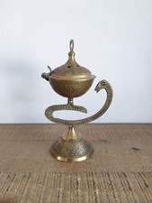 Chiseled Brass Incense Holder / Burner - Snake - Vintage 