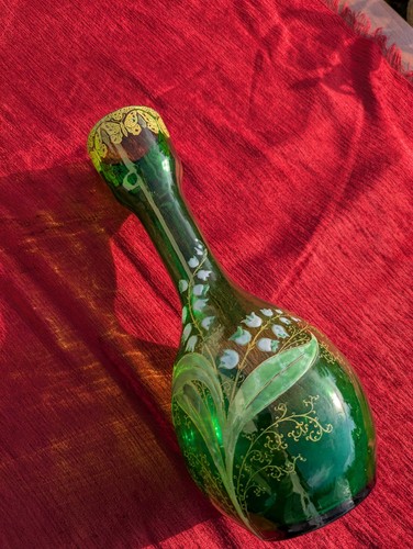 Vase verre émaillé branches - verre,