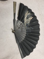 Grand éventail ancien bois
