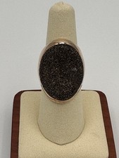 Sterling Silver/Rose Gold Plated Pesavento Black Mineral Dust Concave Ring