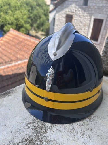 Casque pompier noir bandes - noir,