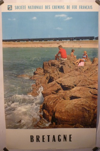 Affiche ancienne sncf bretagne - sncf,
