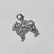 Chihuahua Sterling Silver Dog Charm - Long Haired