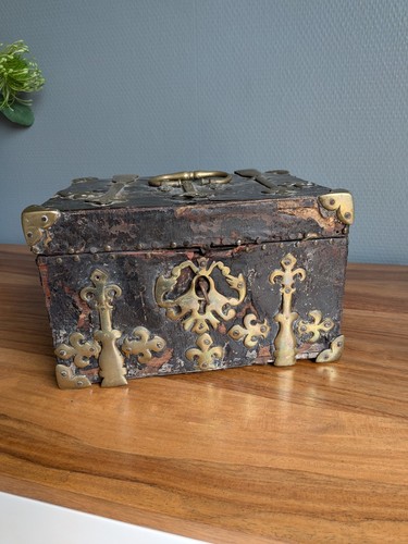 Coffret cuir laiton - cuir,