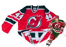 100% Authentic NJ Devils 1991 Christmas Stephane Richer Jersey Game Jersey 48