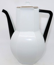 BERNARDAUD LIMOGES Art Deco PRINCE NOIR Black, Gilded Coffee Pot & Lid, 9"