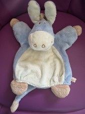 Doudou Marionnette Ane Bleu