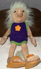 IKEA SAGOLEK Troll Plush Stuffed Toy Green Hair Purple Vest Orange Star Sandals