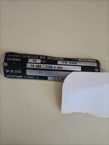 Plaque cadre honda mtx 50 - cadre,