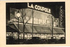 old "La Coupole" Paris France ad postcard, art deco, nightclub