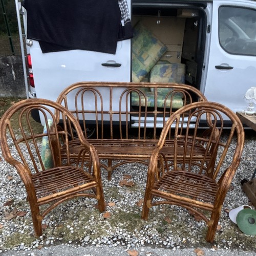 Ensemble salon rotin marron - , 3