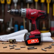 Milwaukee 0724-20 V28 HEAVY-DUTY 1/2" Cordless Hammer Drill w/ Battery