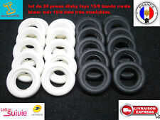 DINKY TOYS SET OF 24 TIRES 15/8TH SMOOTH ROUND BAND WHITE AND BLACK 1/43 EME.