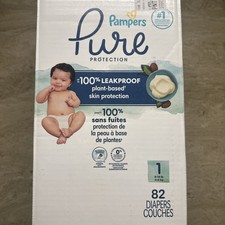 Pampers Pure Protection Diapers Super Pack - Size 1 - 82 Count. Free Shipping!!