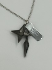 Naruto Shuriken Kunai Pendant Necklace Silver Tone Anime Jewelry