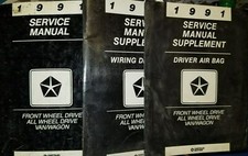 Manuel d'entretien d'atelier Chrysler Dodge FWD Ram Van Caravan Voyager 1991 d'origine