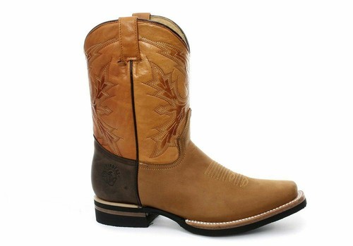 Bottes cowboy cuir brun - de,