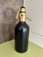 Syphon métal noir Bouteille à eau de seltz Auto-siphon Paris vintage