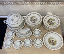 Service 36 pieces porcelain France gold Fragonard Digoin Sarreguemines