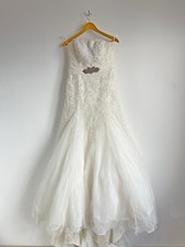 Pronovias Barcelona Strapless ALine Laces Wedding Dress Gown US12/UK14/IT48