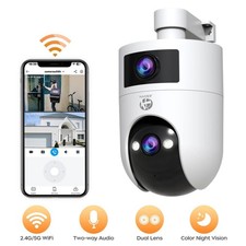 Caméra PTZ 4K 6MP Double Objectif Écran AI Suivi IP WIFI 5G CCTV Surveillance
