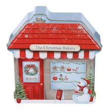  Boîte cadeau de Noël : boîte à biscuits en fer blanc en forme de maison,