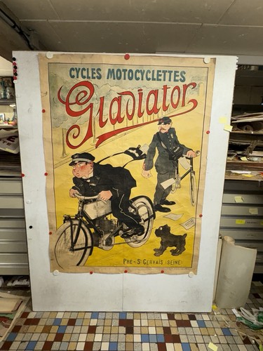 Rare affiche ancienne moto - ancienne,