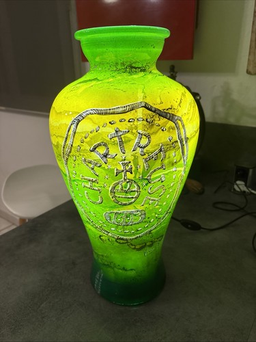 Chartreuse lampe verre - lampe, en