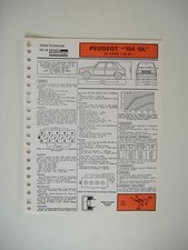 fiche technique RTA  PEUGEOT