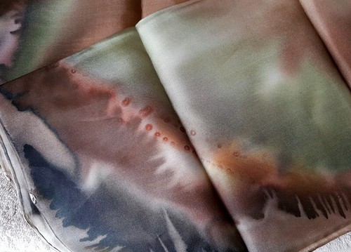 Foulard carré soie vintage - de,