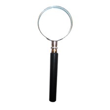 LOUPE DE LECTURE A MAIN CERCLE EN INOX 90mm LENTILLE 88mm