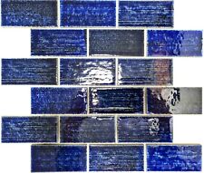 Verbundmosaik Carrelage Mosaïque Bleu de Céramique Crédence Cuisine Mur 1 Mat