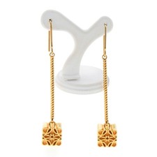 LOEWE Anagram Drop Earrings J821239X07 Ag925 Gold S-158902