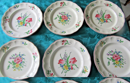 Assiettes plates faïence - plates, en