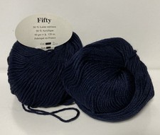 Lot De 10 pelotes De laine 50 % mérinos   200 marine foncé -  fabriqué en FRANCE