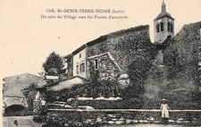 CPA 42 SAINT GENIS TERRE NOIR ONE CORNER OF THE VILLAGE TOWARDS THE ENCLOSURE PITS