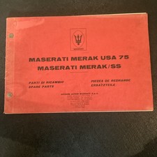 Car Vintage Maserati Merak/America/Ss 1975 Spare Parts Catalgue