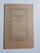 Catalogue de Vente - Beaux livres Anciens Romantiques et Modernes C COULET & A F