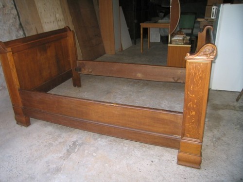 Lit ancien chene avec - lit,