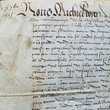 Parchemin de 1505 établi par