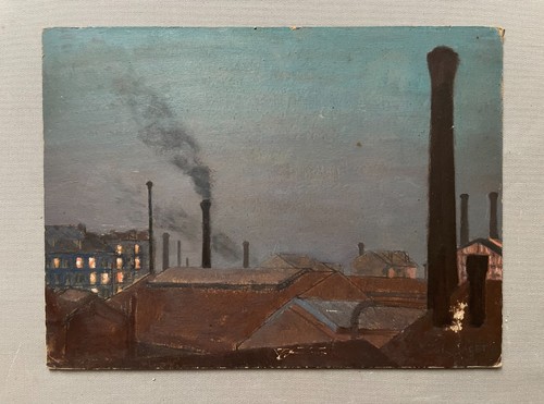 Paysage industriel huile sur - huile,