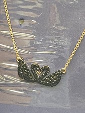 Swarovski Collier Iconic Swan, Cygne, Noir, Placage De Ton or Rosé
