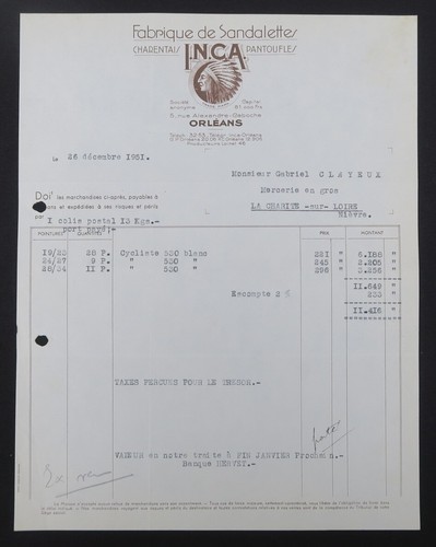 Invoice 1951 orleans sandals - 1951,