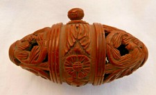antique carved corozo thread egg 19th century sewing folk art collection