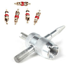 Outil démonte obus 4 en 1 démontage valve pneus auto moto vélo + 5 obus - NEUF