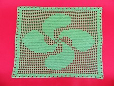 Basque Cross Placemat "Lauburu" Crochet Lace Handmade.