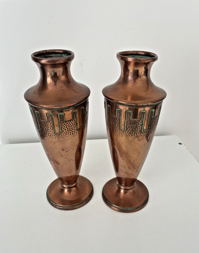 Paire vases cuivre art - cuivre,