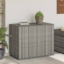 Armoire de rangement jardin Gris 100x55,5x80 cm Résine tressée vidaXL
